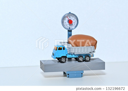 Dump truck and scale overload image 132196672