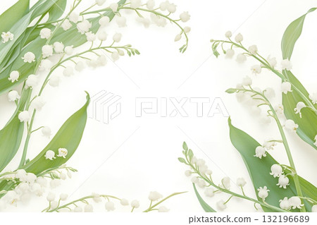 清新鈴蘭相框素材 132196689