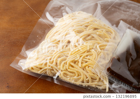 A set of fresh ramen noodles and soup in a bag A set of fresh ramen noodles and soup in a bag 132196895