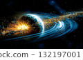 Cosmic planet explosion dynamic rings and vibrant energy 132197001