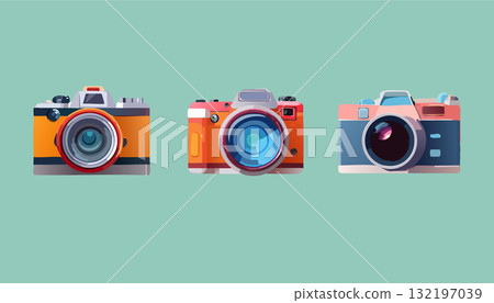 Collection of Three Retro Vintage Cameras 132197039