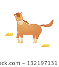 Horse New Year's card illustration 132197131