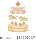 Cute strawberry cake merry-go-round 132197137