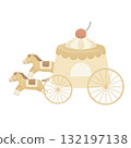 Cute pudding carriage illustration 132197138