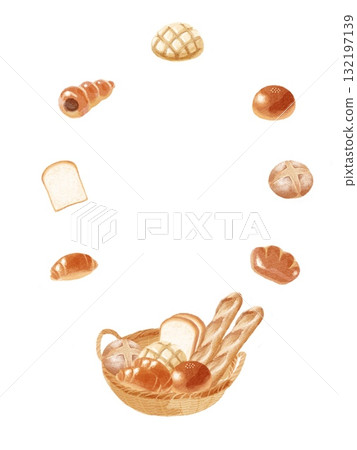 Delicious bread set illustration 132197139