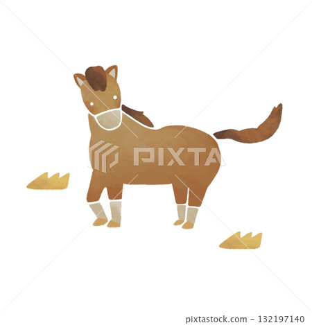 Horse New Year's card illustration Horse New Year's card illustration 132197140