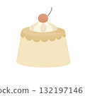 Cute pudding illustration material 132197146