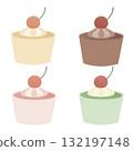 Illustration set of various cup desserts 132197148
