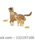 A mother and child horse looking at each other 132197166