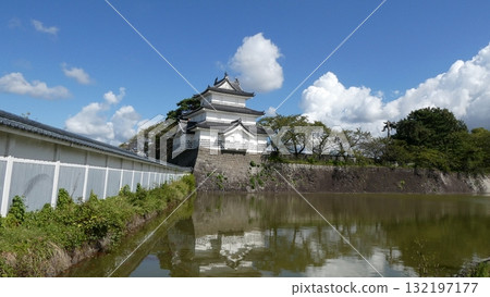 Mirror reflection of Shibata Castle 132197177