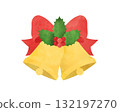 Christmas Bells Watercolor illustration of bells, holly and ribbons for Christmas 132197270