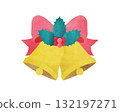Christmas Bells Watercolor illustration of bells, holly and ribbons for Christmas 132197271