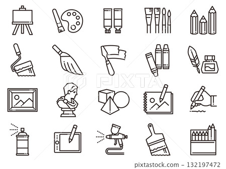 Art & Art Supplies Icons 01 Art & Art Supplies Icons 132197472
