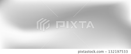 Luxury chrome foil wallpaper. Silver mirror gradient. Abstract steel texture for product packaging. Vector illustration 132197533