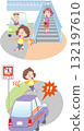 Traffic Safety <Cross roads where crossing is prohibited by avoiding drivers, children, elementary school students, infants, and footbridges> 132197610