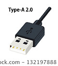 USB 連接線（Type-A 2.0）的插圖 132197888