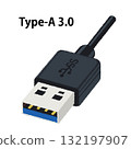 USB 線（Type-A 3.0）插圖 132197907