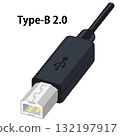 USB 連接線（Type-B 2.0）的插圖 132197917