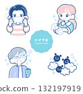 兒童預防和治療感冒的插圖①b 132197919