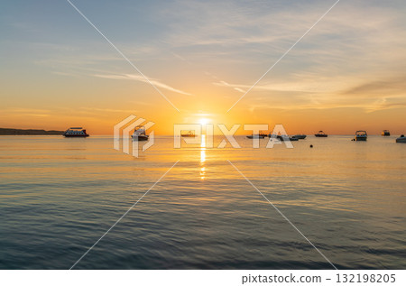 Sunrise over the sea. Panoramic seascape. Sunrise over the sea. Panoramic seascape. 132198205