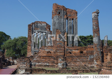 泰國大城府歷史公園帕西善佩寺的風景 泰國大城府歷史公園帕西善佩寺的風景 132198460