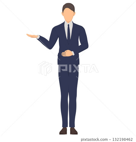 A man in a suit giving a guide - Simple A man in a suit giving a guide - Simple 132198462