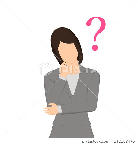 A female office worker who has doubts 132198470