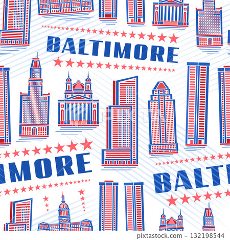 Vector Baltimore Seamless Pattern 132198544