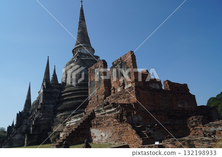 Wat Phra Si Sanphet pagoda in Ayutthaya Historical Park, Ayutthaya, Thailand 132198933