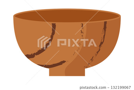 Illustration of a wooden bowl that goes well with Japanese food 132199067