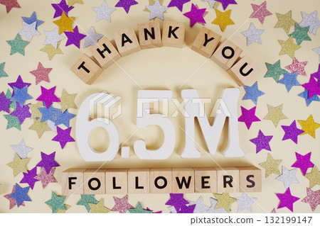 Thank You 650000000, 6.5M Followers congratulation and celebration social media subscribers and followers 132199147