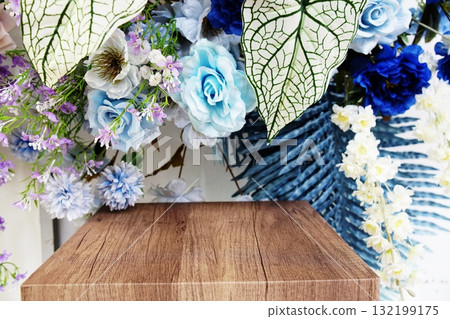 Beautiful Artificial flowers bouquet with space copy background 132199175