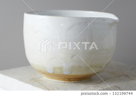 Tea bowl ceramic on gray background. 132199744
