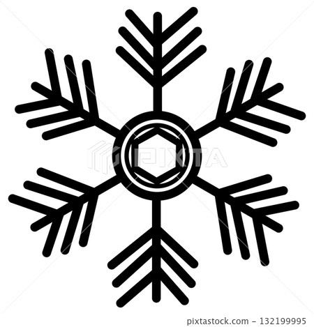 Snowflake with black hexagon 132199995