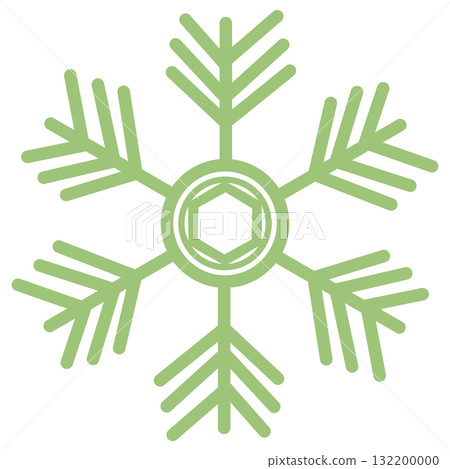 黃綠色六角雪花 132200000