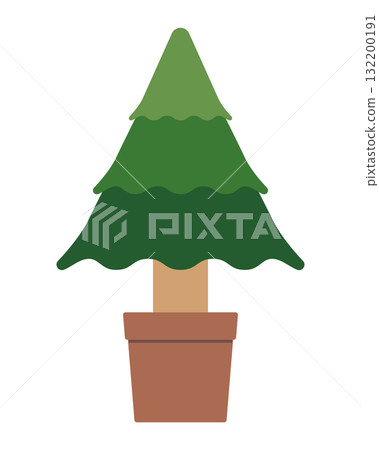 栽種在花盆裡的冷杉樹的插圖 栽種在花盆裡的冷杉樹的插圖 132200191