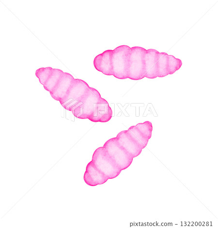 胡瓜魚釣魚、釣魚、紅生魚片、魚餌、水彩插圖 132200281