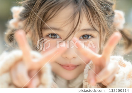 Girl playing double piece Girl playing double piece 132200314