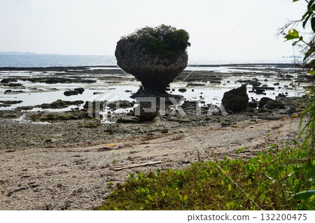 Scenery of mushroom-shaped rocks on the coast. October, Okinawa main island. 310 Mushroom Rocks, Cape Chinen Park Scenery of mushroom-shaped rocks on the coast. October, Okinawa main island. 310 Mushroom Rocks, Cape Chinen Park 132200475
