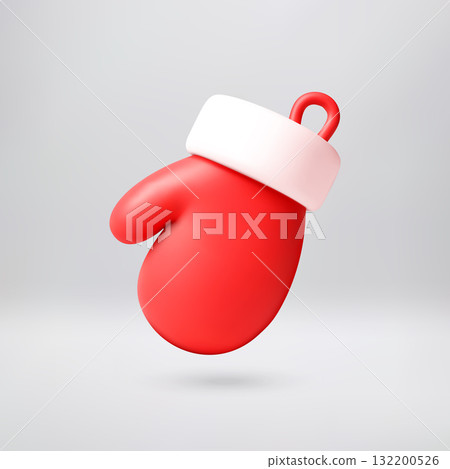 Red christmas winter mitten 132200526