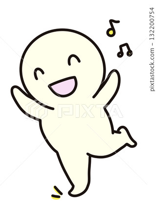 Step dance smile simple person round face character Step dance smile simple person round face character 132200754