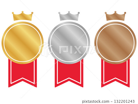 鑲有皇冠的金、銀、銅牌 鑲有皇冠的金、銀、銅牌 132201243
