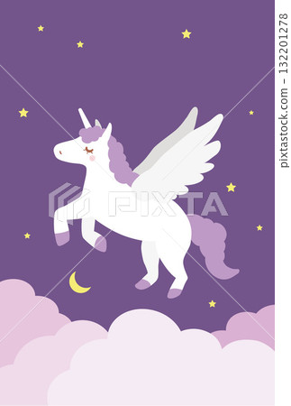 夜空中飛翔的獨角獸(2026年馬年賀年卡,無文字) 夜空中飛翔的獨角獸(2026年馬年賀年卡,無文字) 132201278