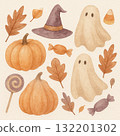 Cute Halloween with Halloween motifs 132201302