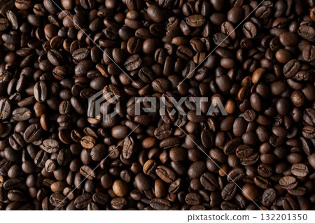 Close up of roasted coffee beans 132201350