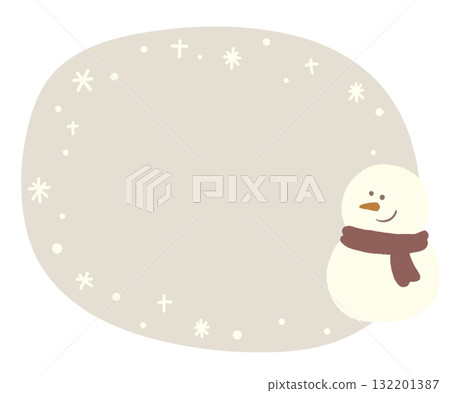 Red scarf, snowman frame, greige 132201387