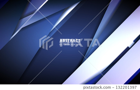 Dark blue modern abstract background with blue and white 3D geometric shapes. Dark blue modern abstract background with blue and white 3D geometric shapes. 132201397