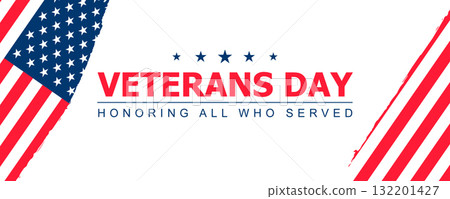 Veterans Day banner. Modern design, Veteran's day poster 132201427