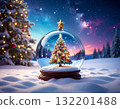 [Christmas material] Christmas tree and winter landscape 132201488