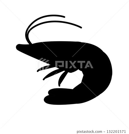 Simple shrimp illustration. Cute, pop, illustration, creature, material, sea, food Simple shrimp illustration. Cute, pop, illustration, creature, material, sea, food 132201571